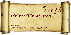 Törzsök Ágnes névjegykártya