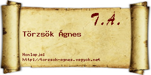 Törzsök Ágnes névjegykártya